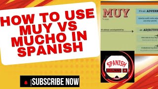 How to use MUY vs MUCHO in Spanish #spanish #spanishlearning101