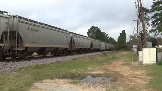 UP 8610 SD70ACE With SD70AH Power Leads Grain Hopper DPU GEVO Magnolia,Tx