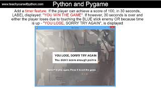 08-Timer feature in pygame - tutorial from www.teachyourselfpython.com