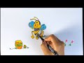 How to draw Bee | learn to draw | drawing Bee | cute bee flying around |