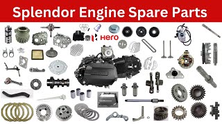 Splendor Engine Spare Parts Price List |Hero Honda Splendor All Engine Parts Names | Full Engine