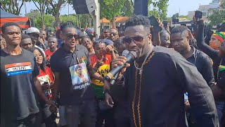 Multi-talented Asamoah Gyan at Christian Atsu's funeral, wss the only music icon