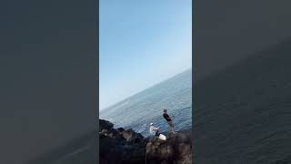 fishing in anjanwel light house. #view #sea #seawaves #fishing