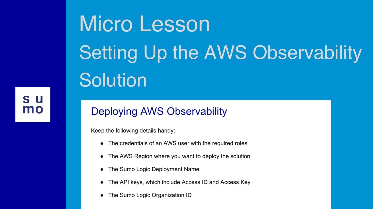 Micro Lesson: Setting Up The AWS Observability Solution - YouTube