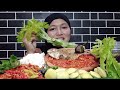 LALAP BATANG DAUN PEPAYA JENGKOL MUDA SAMBEL TERASI || MAKANAN SUNDA || MUKBANG INDONESIA