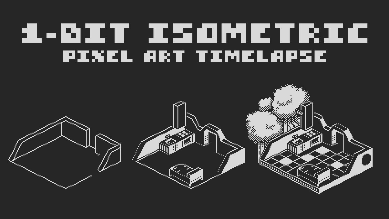 1-Bit Isometric Pixel Art Timelapse - YouTube