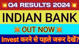 Indian Bank Q4 Results 2024 🔴 Indian Bank Result 🔴 Indian Bank Share News 🔴 Indian Bank News
