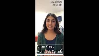 An old student Aman from Canada appreciating i-Sky Institute