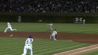 Morneau forces out Watkins at second base