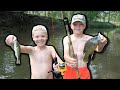 Micro Rod Vs  Cane Pole Creek Fishing Challenge!