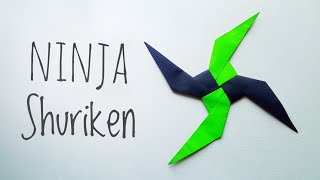 Origami Shuriken. How to make paper ninja star boomerang. Cool paper weapons diy.