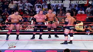 Goldberg vs Triple h,Batista and Randy Orton 3 on 1 Match