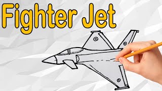 How to Draw a Fighter Jet Airplane Step by Step - Easy Fighter Plane Drawing - For Beginners