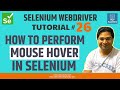 Selenium WebDriver Tutorial #26-How to Perform Mouse Hover in Selenium