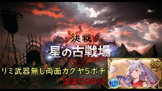 【グラブル】光古戦場 90HELL リミ武器無し両面カグヤ5ポチ 泥率300％