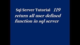 return all user defined function in sql server