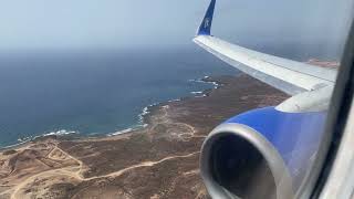 Jettime B737-800 landing in turbulence at Tenerife south airport’s (Spain)