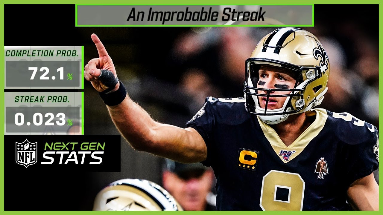 Drew Brees Sets NFL Record For Completion % | Next Gen Stats | New ...