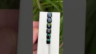 13ct natural bi \u0026 tri blue green colors faceted tourmaline pairs 7.3 to 7.6mm