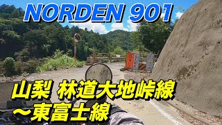 山梨林道大地峠線〜東富士線、山梨県道35号線周辺の林道探索 ハスクバーナ NORDEN 901 【モトブログ】大人のバイク