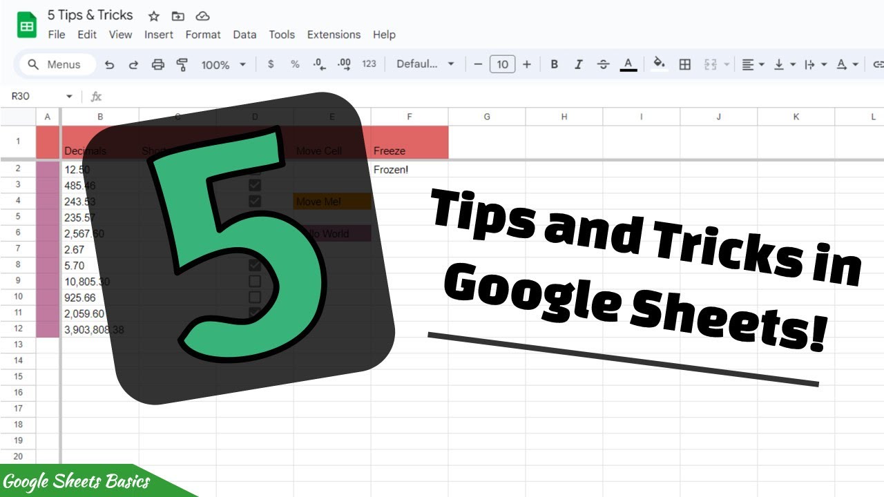 5 Tips Tricks In Google Sheets Youtube