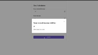 Tax calculator using HTML,CSS, JavaScript