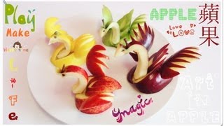 Art In Apples Show - Fruit Carving Apple Swan - Fruit Decoration