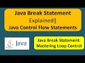 Java Break Statement Explained| Java Control Flow Statements