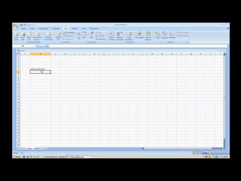 Creating a Drop Down Menu (Data Validation Selection List) Excel 2007 Creating a Drop Down Menu (Data Validation Selection List) Excel 2007