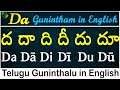 Telugu Guninthalu in English | How to write Da gunintham | ద గుణింతం | Learn #guninthalu in English