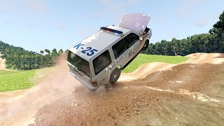 Đua xe ô tô cảnh sát 12 - Thử thách offroad đồi dốc - Beamng drive police car racing