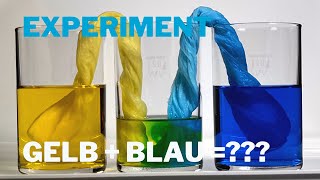 Gelb + Blau = Grün - Farben mischen mit Kapillarkraft