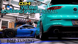 The VW GTI MK8 lowering springs INSTALL You've Been Waiting For (034 Motorsports/BMP Tuning in 4k!)