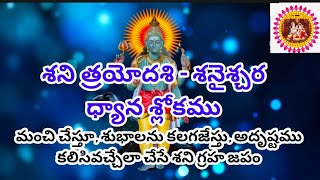 శనైశ్చర గ్రహ ధ్యాన శ్లోకము - sani trayodasi