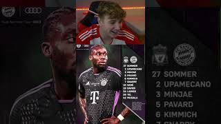 FC Bayern Aufstellung vs Liverpool FC