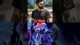 Top 10 Indian cricketers and their favourite superheroes🔥, Rohit , Virat🔥. #popular#trending#viral.