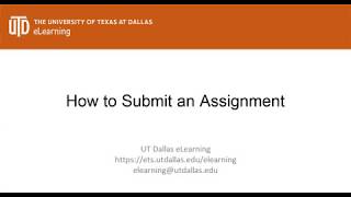 How to Submit an Assignment