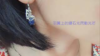 【Hommy Jewelry】法國星鑽藍寶耳環 ‑EVONNE 女神 的藍寶石