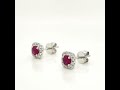 18kt white gold diamond u0026 ruby earrings