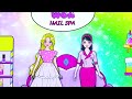 🐾paper diy🐾 pink vs black nail makeover u0026 dress up handmade rapunzel compilation 놀이 종이