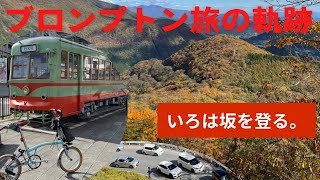 ブロンプトン旅の軌跡　いろは坂を登る