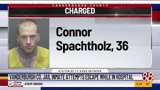 Vanderburgh County jail inmate attempts escape while in hospital bathroom, fails