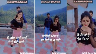 Saadh Banda Song Parry Sidhu  | Isha Sharma | New WhatsApp Status | Full Screen Status #Shorts
