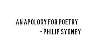 AN APOLOGY FOR POETRY - PHILIP SYDNEY : LITERARY CRITICISM