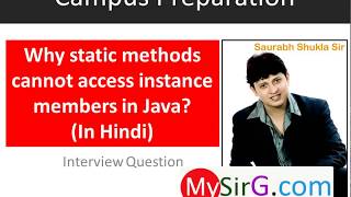 #4 Why static methods cannot access instance members in Java Hindi