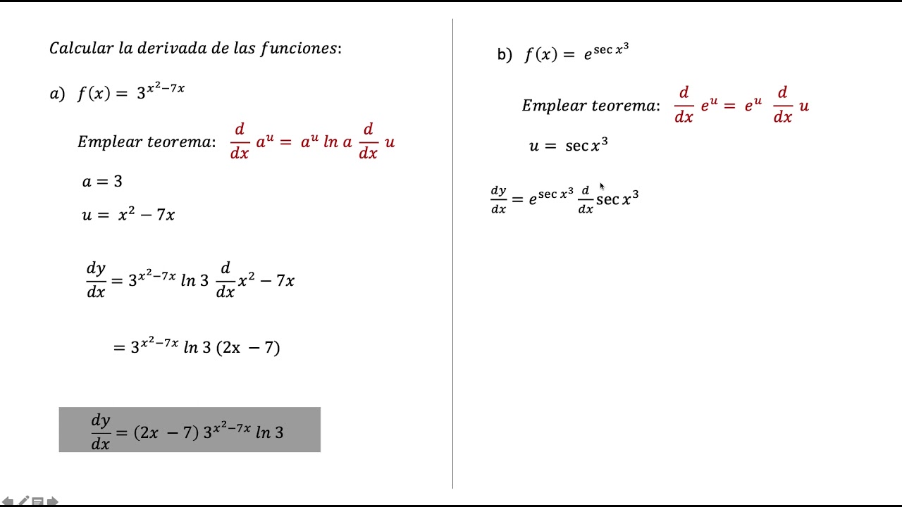 DERIVADA DE LA FUNCIÓN EXPONENCIAL - YouTube