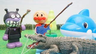 アンパンマン おもちゃ アニメ ばいきんまんと魚釣り！❤fishing animation anpanman パパちゃんねる