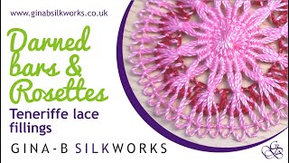 Teneriffe Lace Stitches - Darned bar, knotting in an arch, and rosette stitch! Lacemaking basics