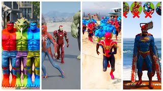 SUPERHERO MEGA BATTLE #207 MARVEL AND DC SUPERHERO HULK VS IRONMAN VS SPIDERMAN VS SUPERMAN