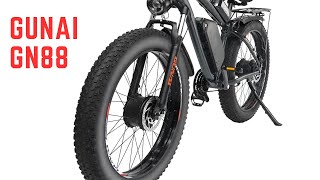 New GUNAI GN88 Electric Mountain Bike: The Power of 1000W Dual Motors Fat Tire Bike 130km Range